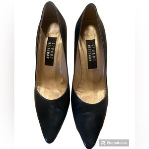 Vintage Stuart Weitzman Black Pointed-Toe Leather Pumps, 6.5